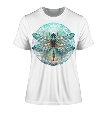 Libelle grün Mandala - Fitted Ladies Organic Shirt - ArtfulShenwyn