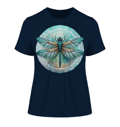 Libelle grün Mandala - Fitted Ladies Organic Shirt - ArtfulShenwyn