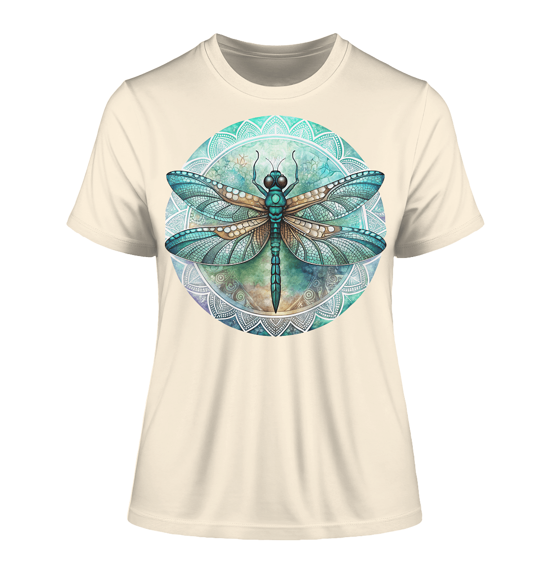 Libelle grün Mandala - Fitted Ladies Organic Shirt - ArtfulShenwyn