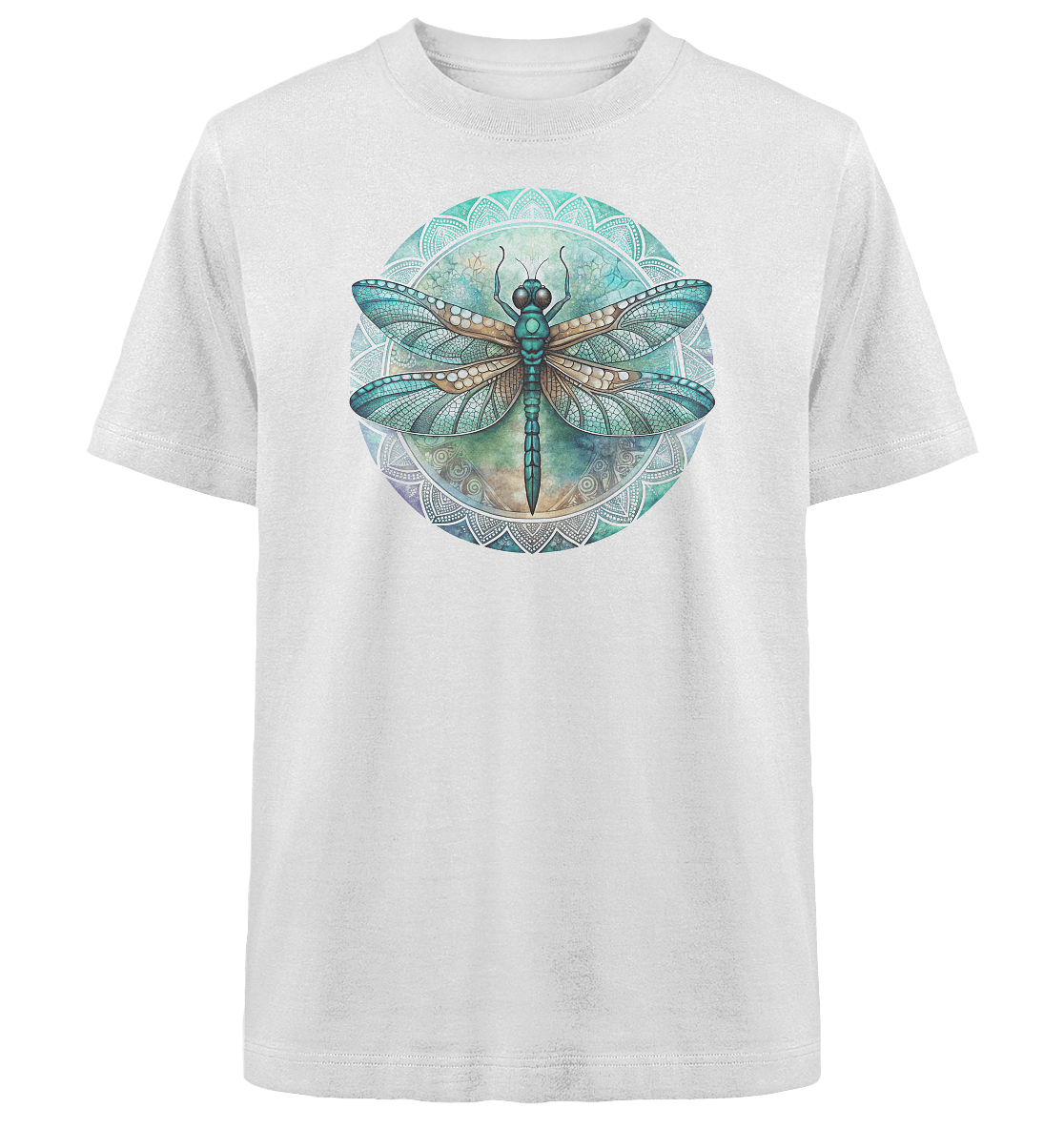 Libelle grün Mandala - Heavy Oversized Organic Shirt - ArtfulShenwyn