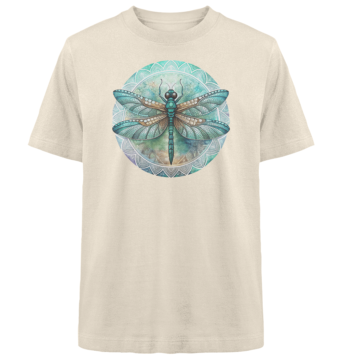 Libelle grün Mandala - Heavy Oversized Organic Shirt - ArtfulShenwyn