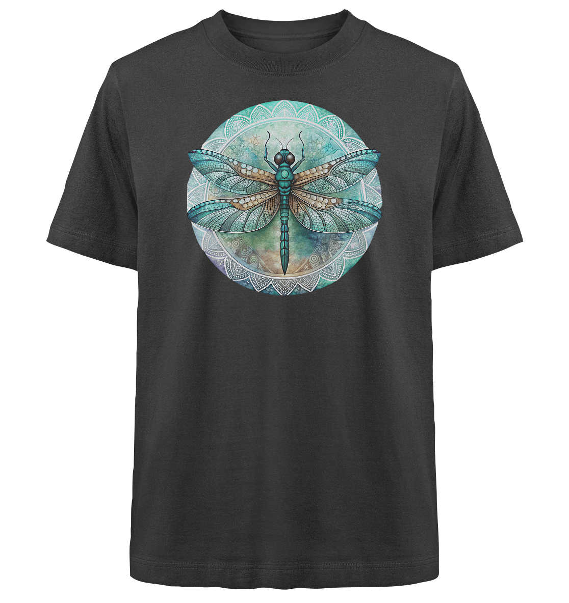 Libelle grün Mandala - Heavy Oversized Organic Shirt - ArtfulShenwyn