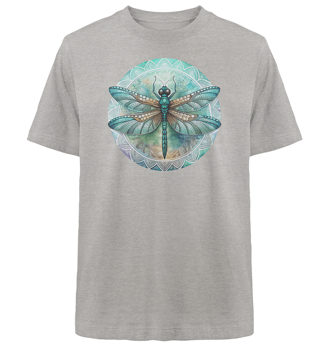 Libelle grün Mandala - Heavy Oversized Organic Shirt - ArtfulShenwyn