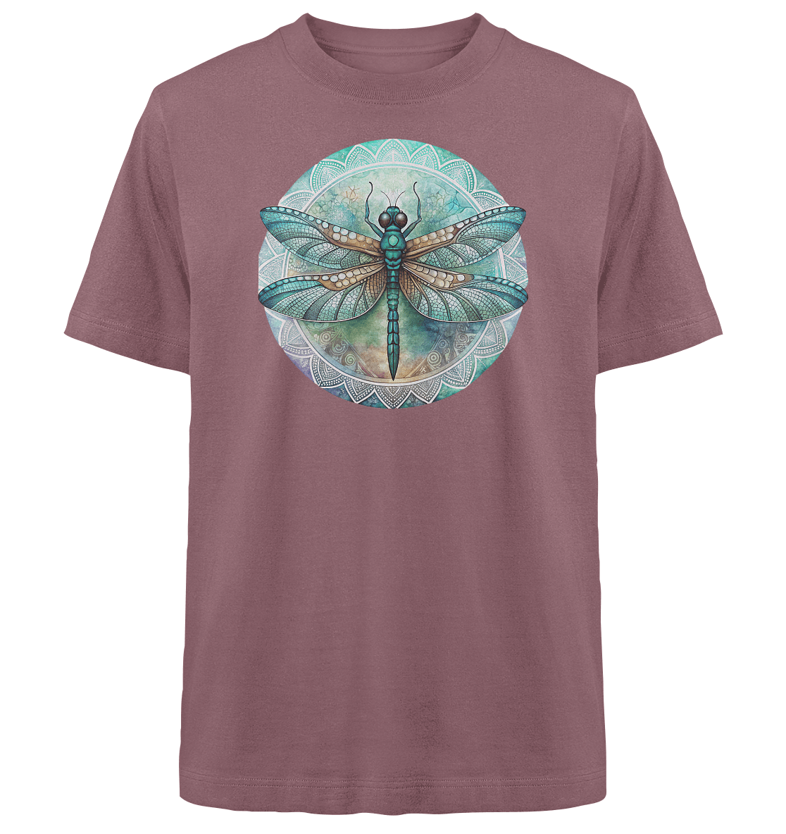 Libelle grün Mandala - Heavy Oversized Organic Shirt - ArtfulShenwyn