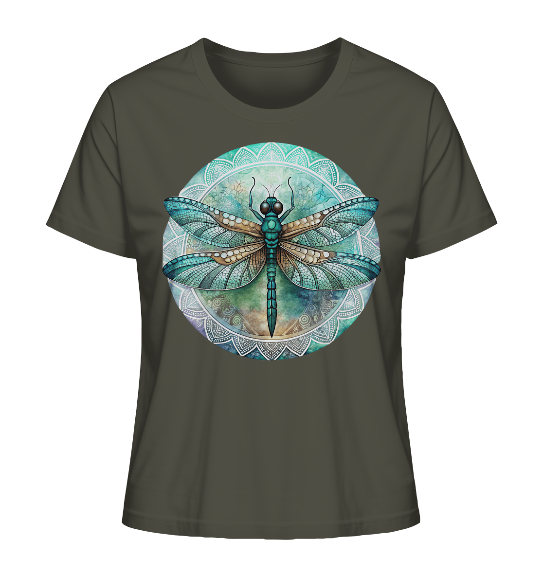 Libelle grün Mandala - Ladies Organic Shirt - ArtfulShenwyn