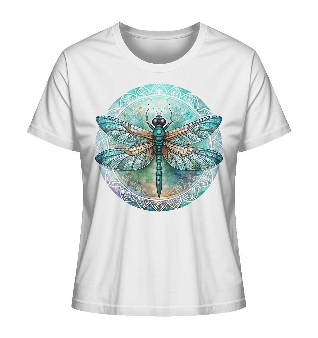 Libelle grün Mandala - Ladies Organic Shirt - ArtfulShenwyn