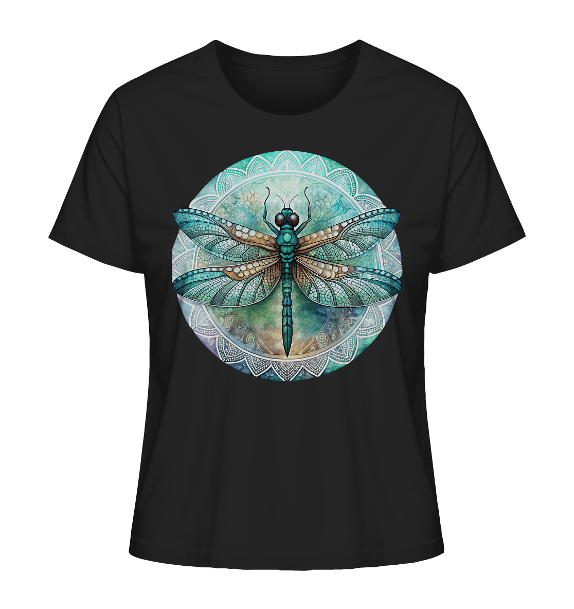 Libelle grün Mandala - Ladies Organic Shirt - ArtfulShenwyn