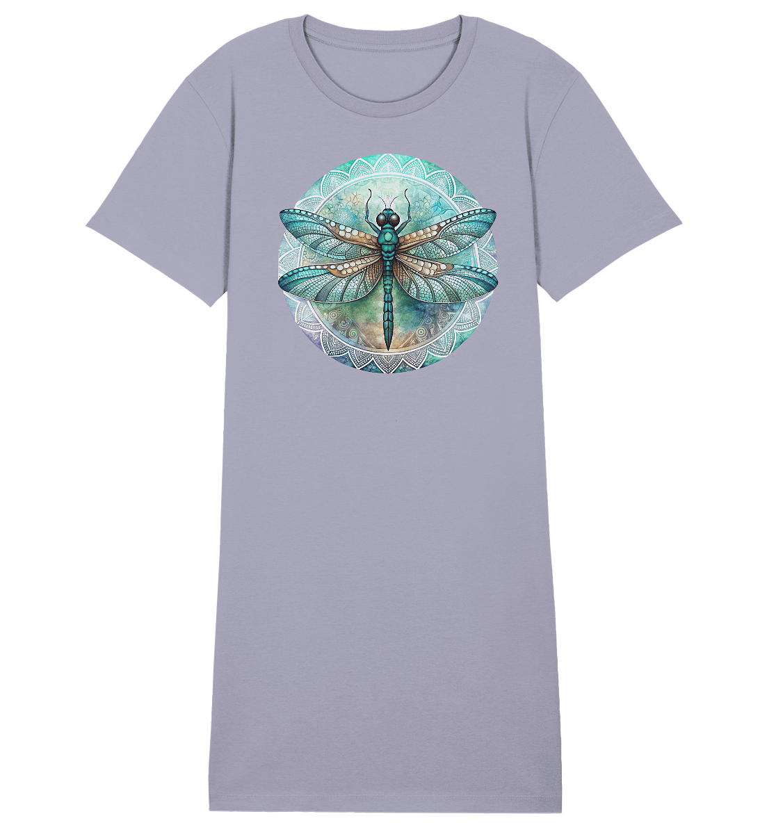 Libelle grün Mandala - Ladies Organic Shirt Dress - ArtfulShenwyn