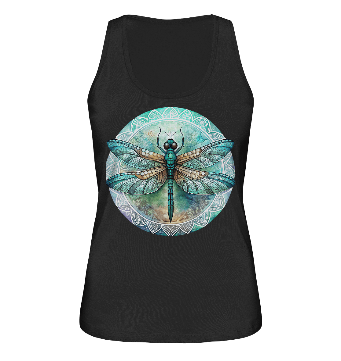 Libelle grün Mandala - Ladies Organic Tank-Top - ArtfulShenwyn