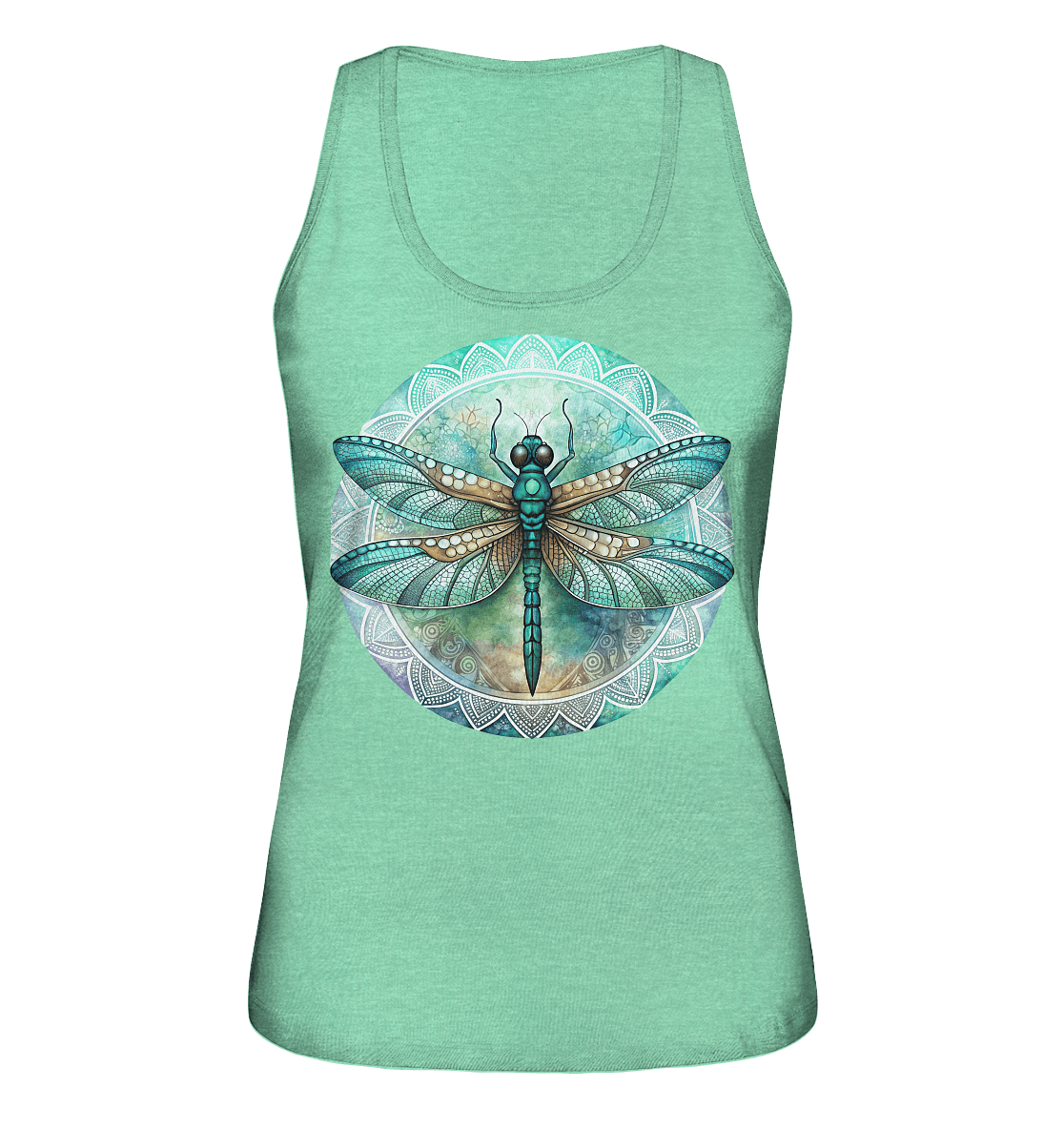 Libelle grün Mandala - Ladies Organic Tank-Top - ArtfulShenwyn