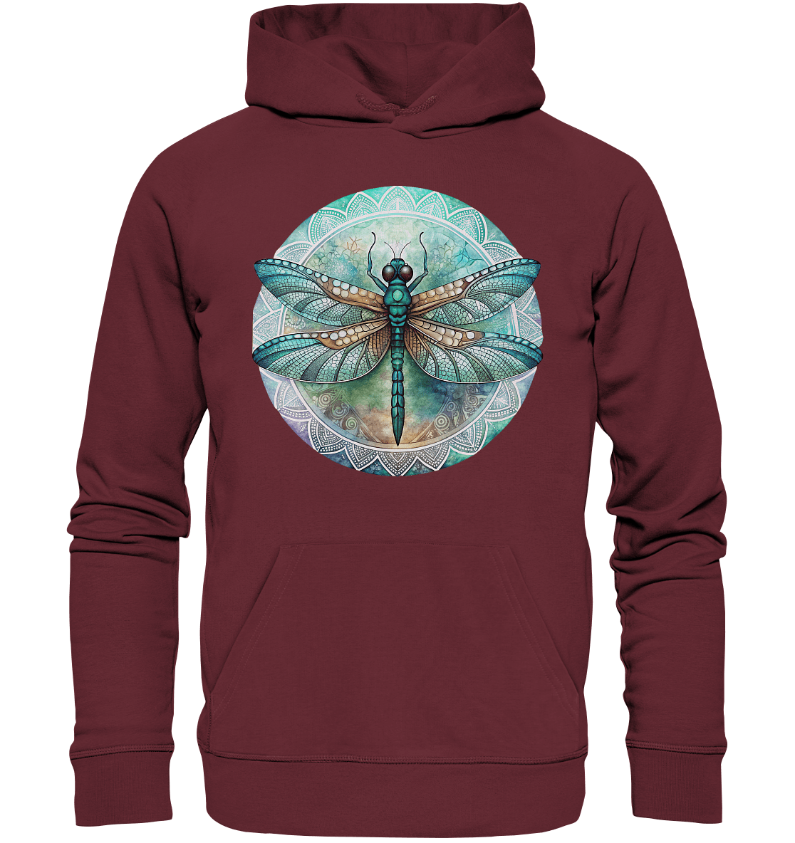 Libelle grün Mandala - Organic Basic Hoodie - ArtfulShenwyn