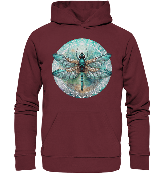 Libelle grün Mandala - Organic Basic Hoodie - ArtfulShenwyn