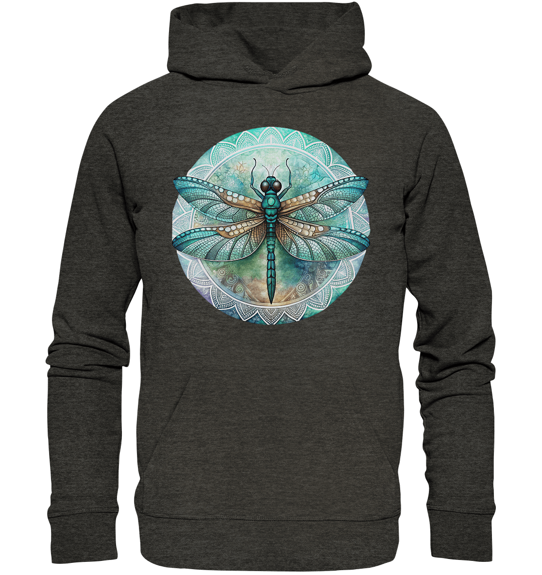 Libelle grün Mandala - Organic Basic Hoodie - ArtfulShenwyn