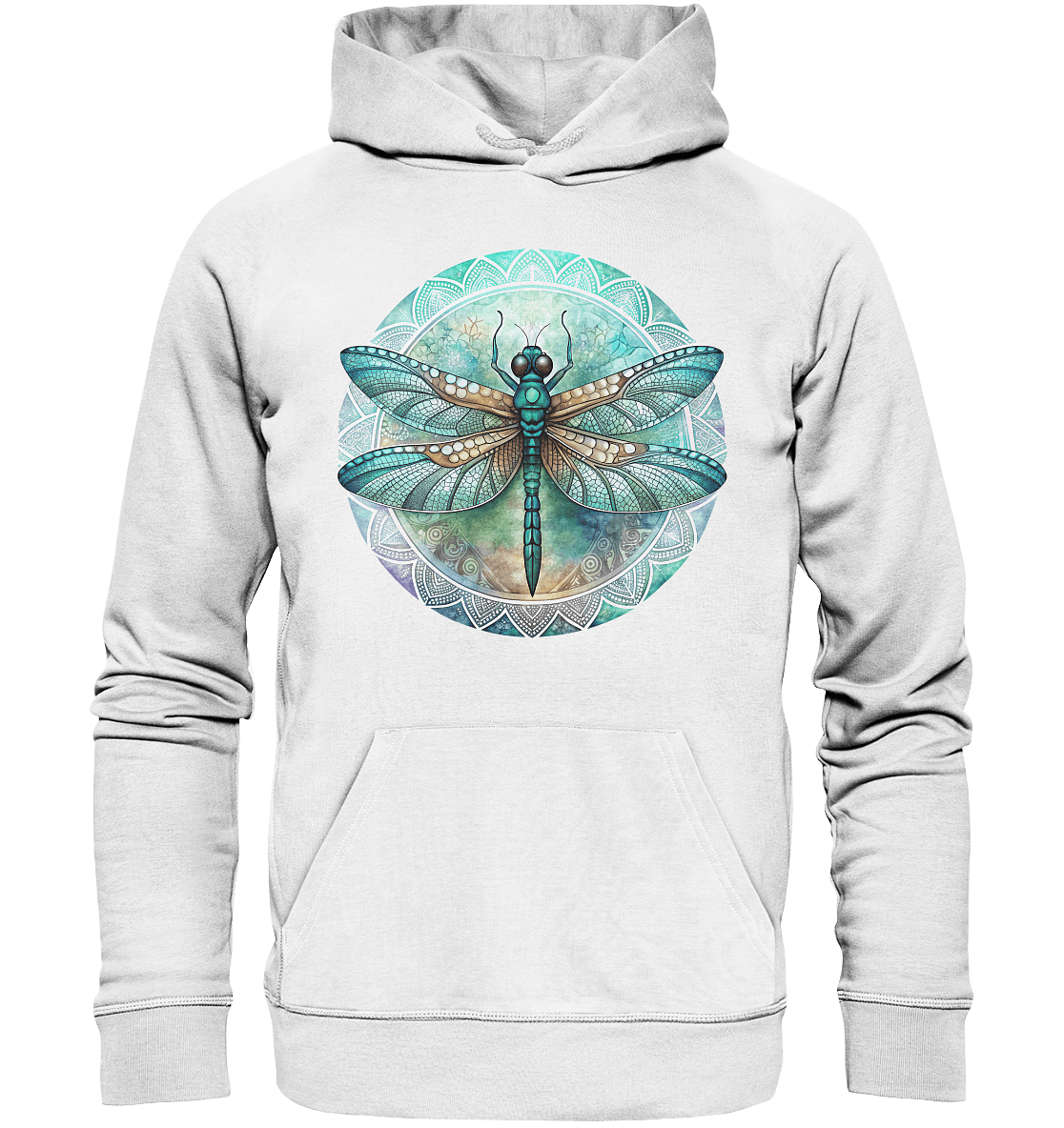 Libelle grün Mandala - Organic Basic Hoodie - ArtfulShenwyn