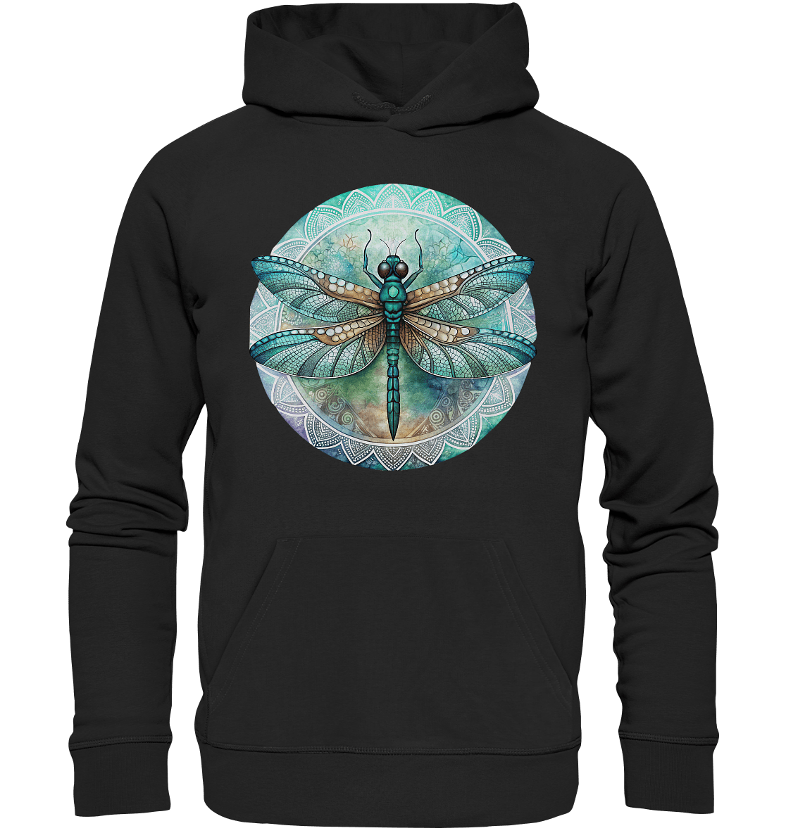 Libelle grün Mandala - Organic Basic Hoodie - ArtfulShenwyn