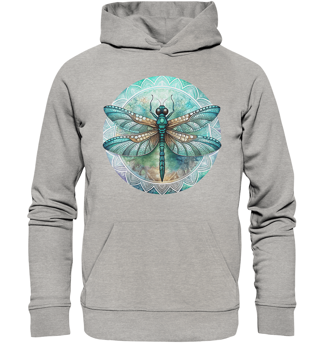 Libelle grün Mandala - Organic Basic Hoodie - ArtfulShenwyn