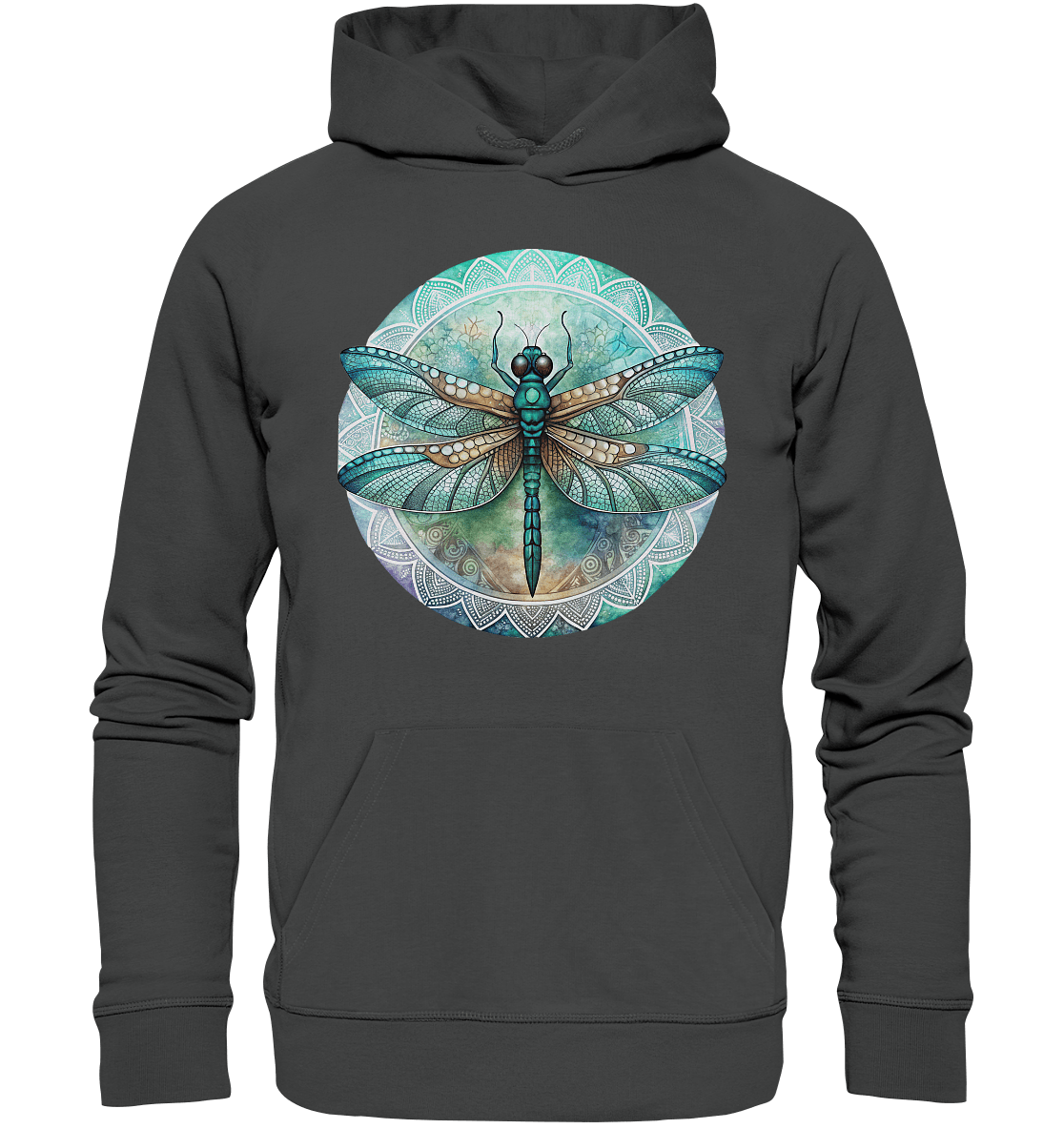 Libelle grün Mandala - Organic Basic Hoodie - ArtfulShenwyn