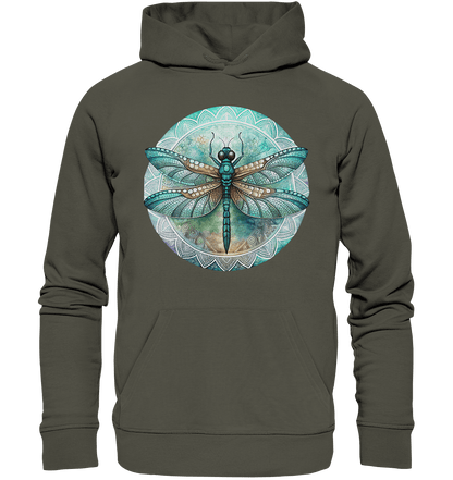 Libelle grün Mandala - Organic Basic Hoodie - ArtfulShenwyn