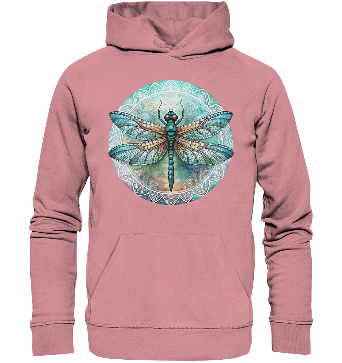 Libelle grün Mandala - Organic Basic Hoodie - ArtfulShenwyn