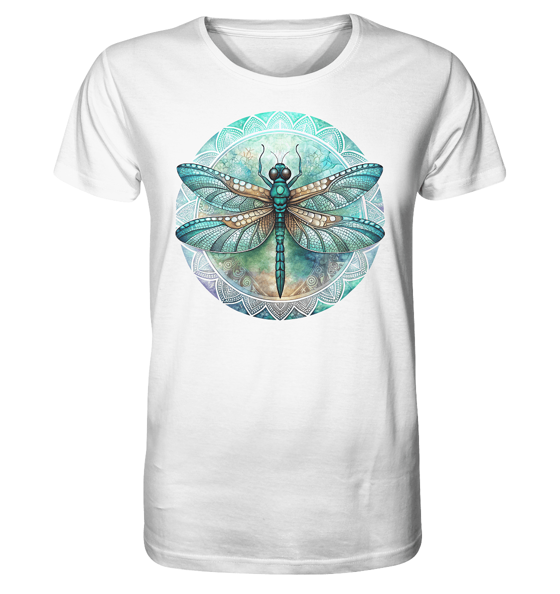 Libelle grün Mandala - Organic Basic Shirt - ArtfulShenwyn