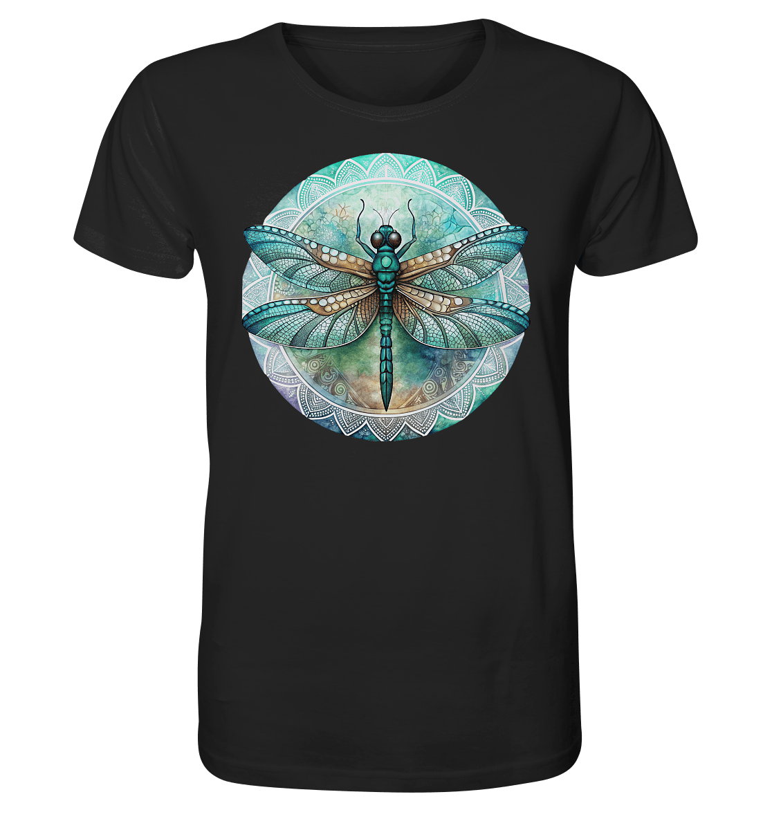 Libelle grün Mandala - Organic Basic Shirt - ArtfulShenwyn