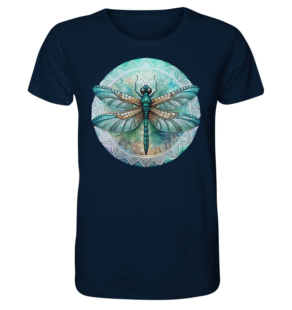 Libelle grün Mandala - Organic Basic Shirt - ArtfulShenwyn