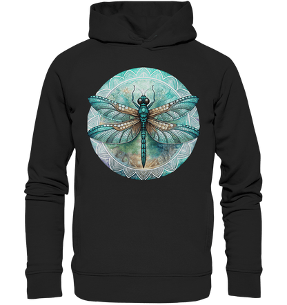 Libelle grün Mandala - Organic Fashion Hoodie - ArtfulShenwyn