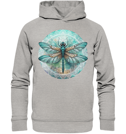 Libelle grün Mandala - Organic Fashion Hoodie - ArtfulShenwyn