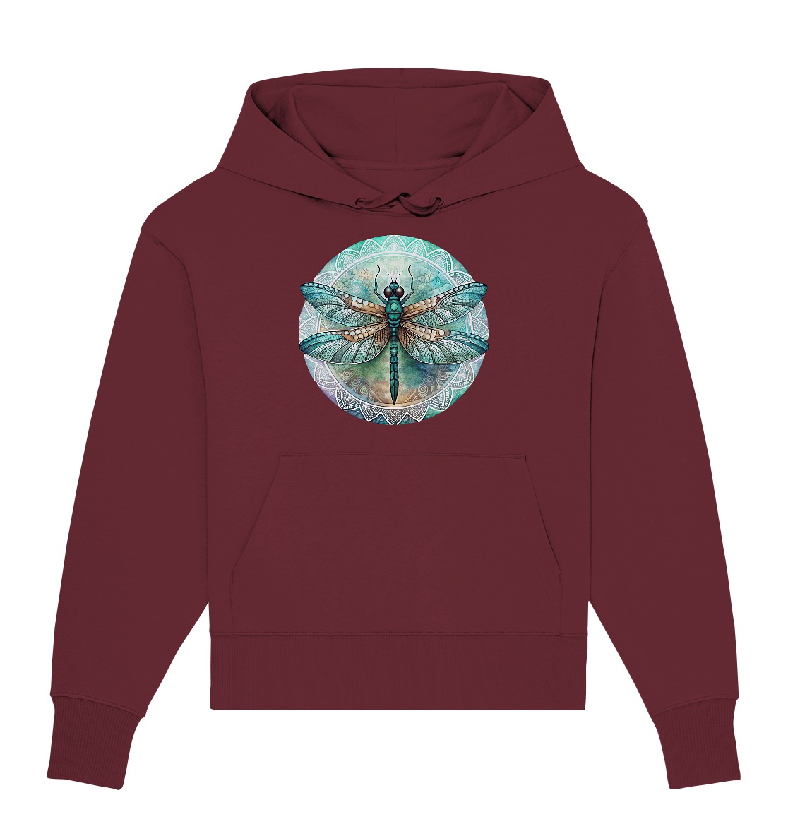 Libelle grün Mandala - Organic Oversize Hoodie - ArtfulShenwyn