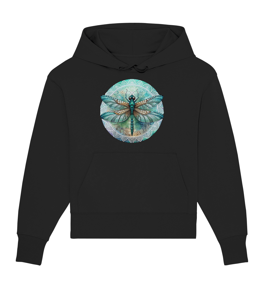 Libelle grün Mandala - Organic Oversize Hoodie - ArtfulShenwyn