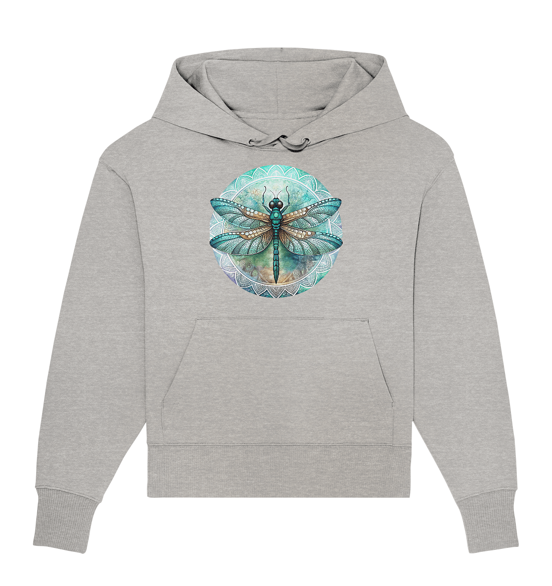 Libelle grün Mandala - Organic Oversize Hoodie - ArtfulShenwyn