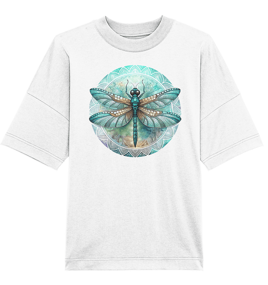 Libelle grün Mandala - Organic Oversize Shirt - ArtfulShenwyn