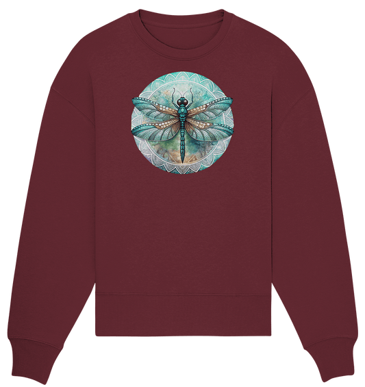 Libelle grün Mandala - Organic Oversize Sweatshirt - ArtfulShenwyn