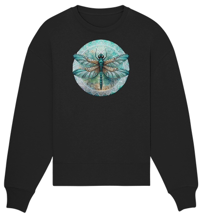 Libelle grün Mandala - Organic Oversize Sweatshirt - ArtfulShenwyn