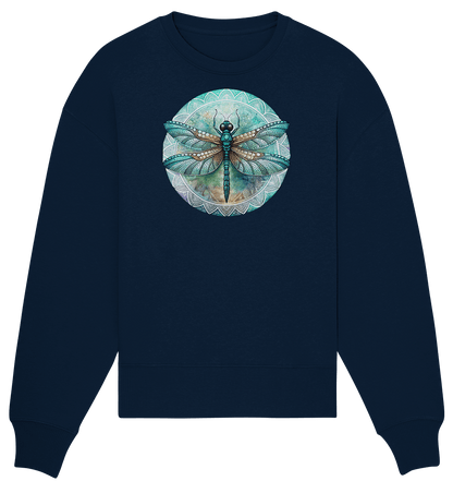 Libelle grün Mandala - Organic Oversize Sweatshirt - ArtfulShenwyn