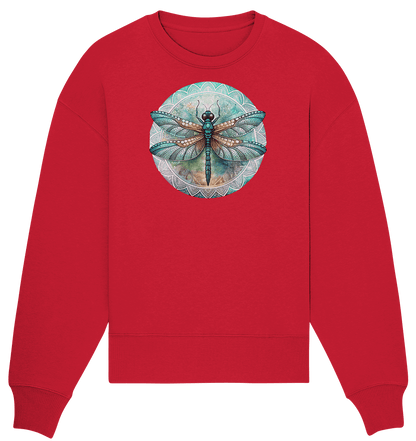 Libelle grün Mandala - Organic Oversize Sweatshirt - ArtfulShenwyn