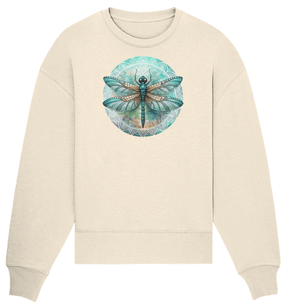 Libelle grün Mandala - Organic Oversize Sweatshirt - ArtfulShenwyn