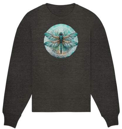 Libelle grün Mandala - Organic Oversize Sweatshirt - ArtfulShenwyn