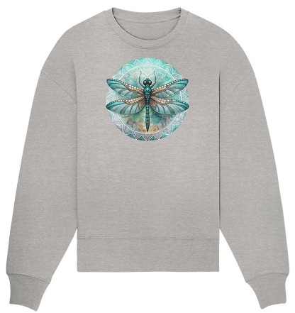 Libelle grün Mandala - Organic Oversize Sweatshirt - ArtfulShenwyn