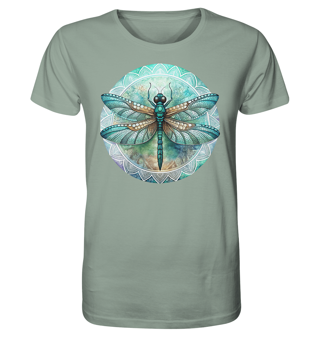 Libelle grün Mandala - Organic Shirt - ArtfulShenwyn