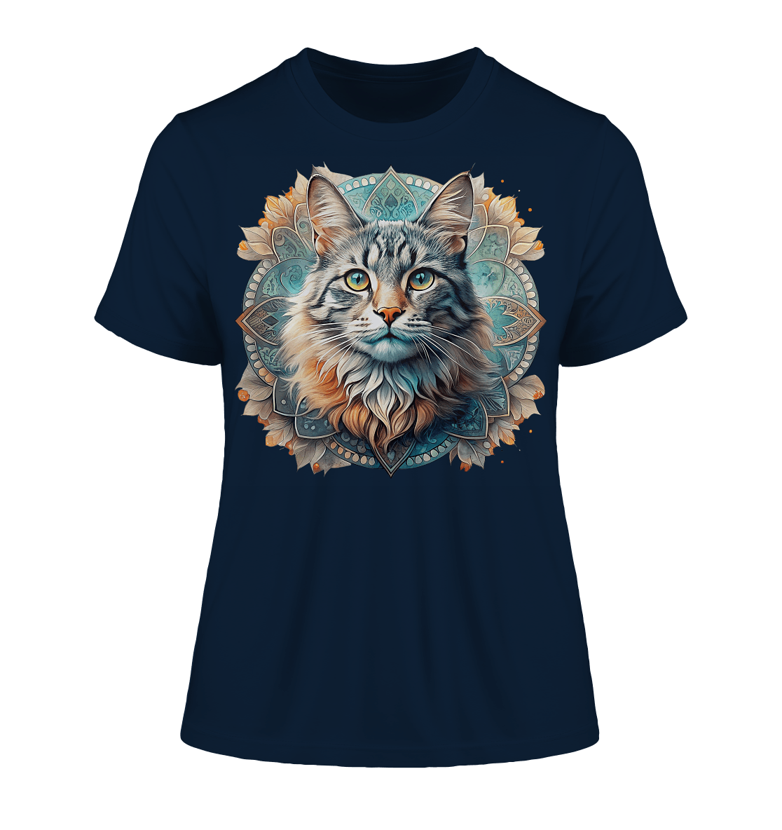 Mystic Cat - Fitted Ladies Organic Shirt - ArtfulShenwyn