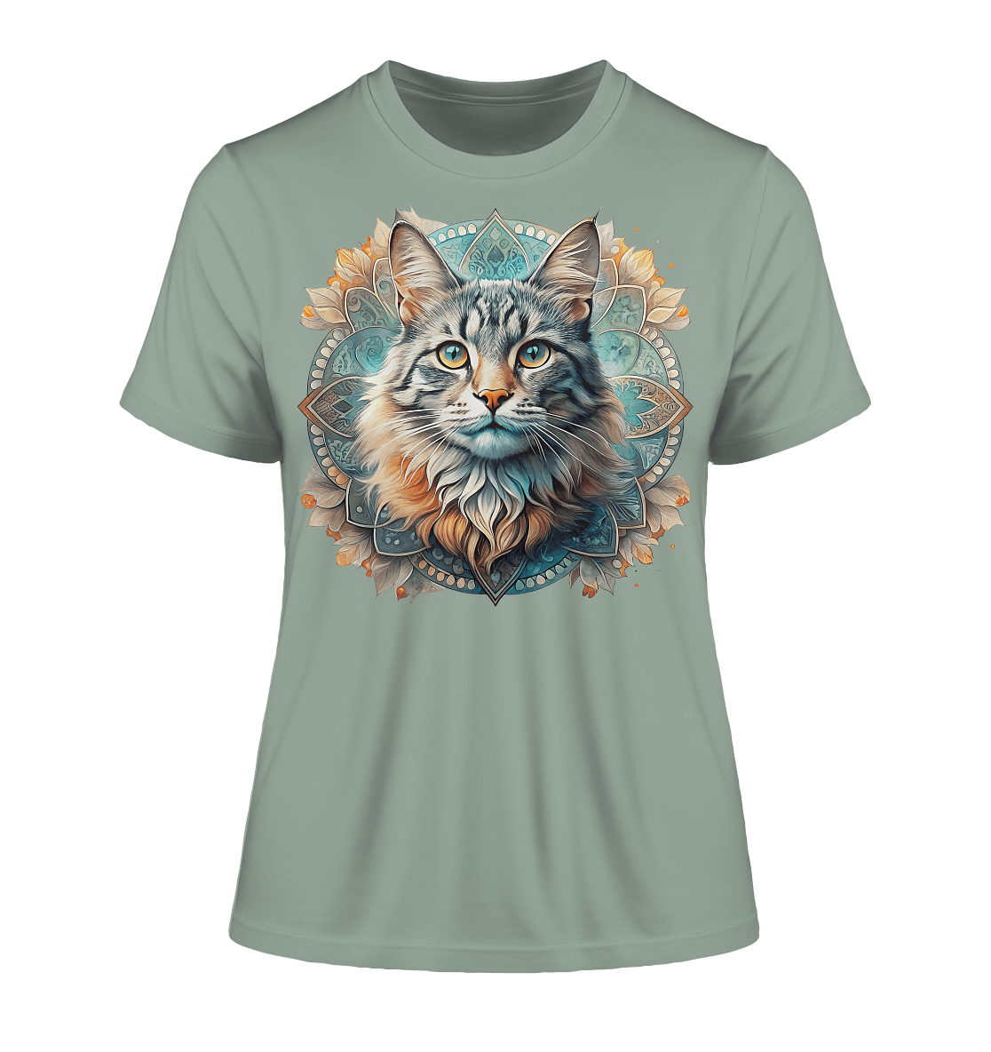 Mystic Cat - Fitted Ladies Organic Shirt - ArtfulShenwyn