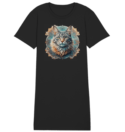 Mystic Cat - Ladies Organic Shirt Dress - ArtfulShenwyn