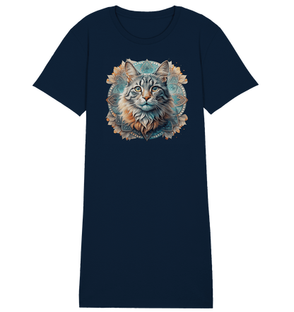 Mystic Cat - Ladies Organic Shirt Dress - ArtfulShenwyn