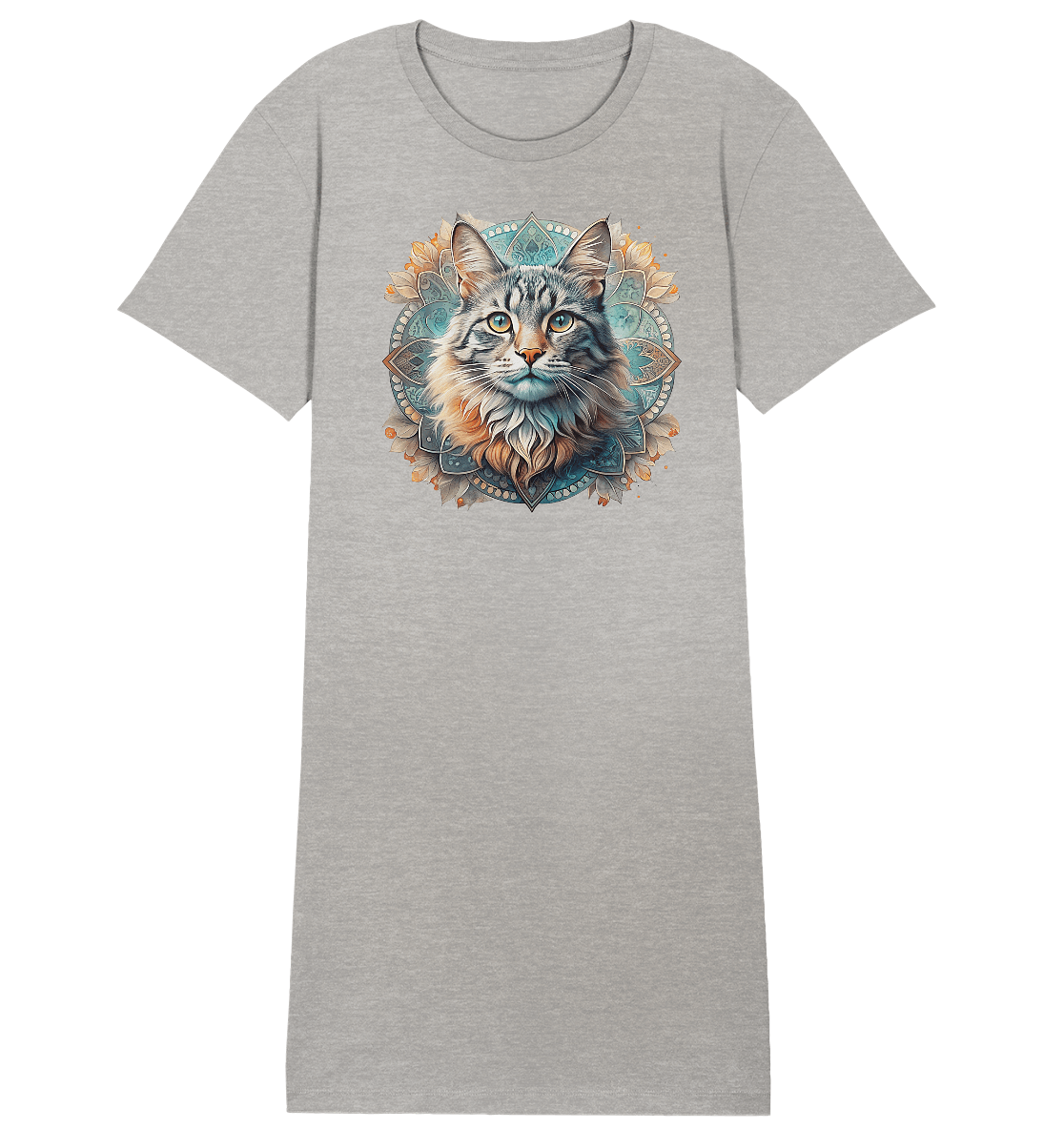 Mystic Cat - Ladies Organic Shirt Dress - ArtfulShenwyn