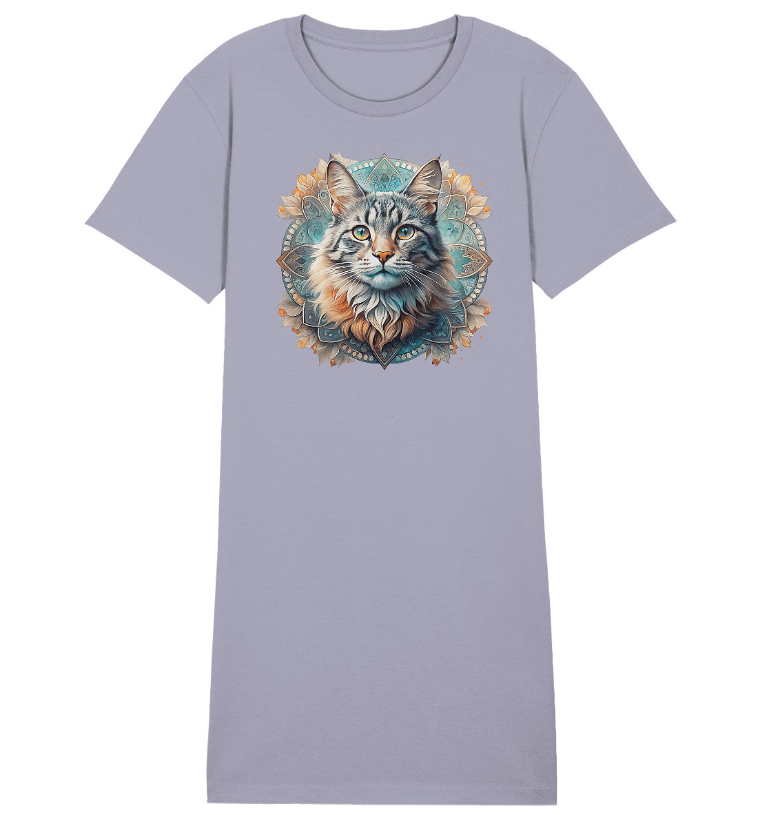 Mystic Cat - Ladies Organic Shirt Dress - ArtfulShenwyn