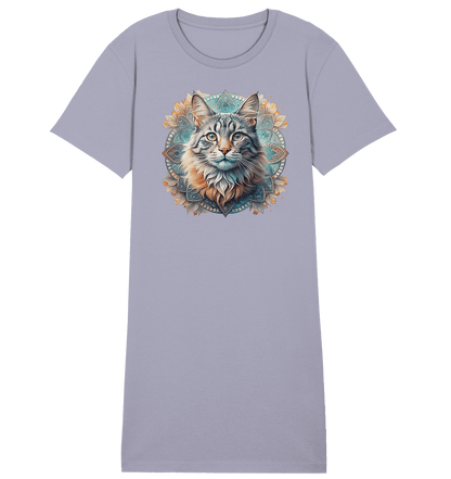 Mystic Cat - Ladies Organic Shirt Dress - ArtfulShenwyn