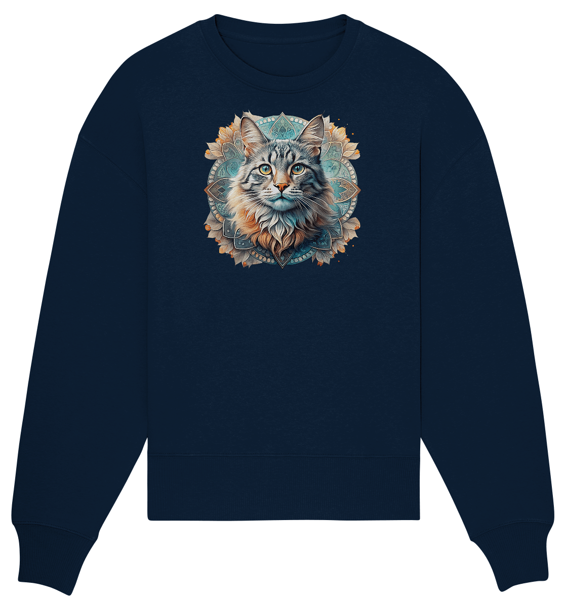 Mystic Cat - Organic Oversize Sweatshirt - ArtfulShenwyn