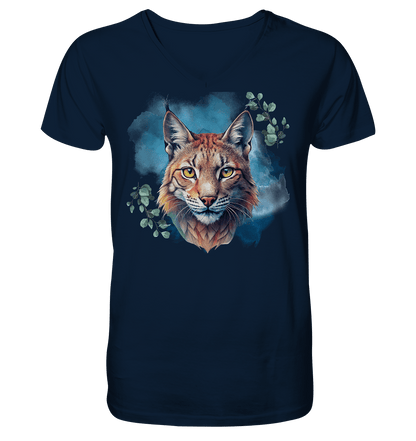 Mystic Lynx - Mens Organic V-Neck Shirt - ArtfulShenwyn