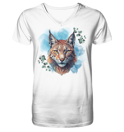 Mystic Lynx - Mens Organic V-Neck Shirt - ArtfulShenwyn